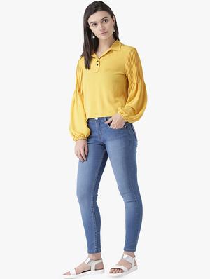 bishop sleeved shirt collar top - 16705098 - Standard Image - 4