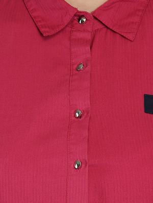 contrast detail asymmetric shirt - 16705134 - Standard Image - 5