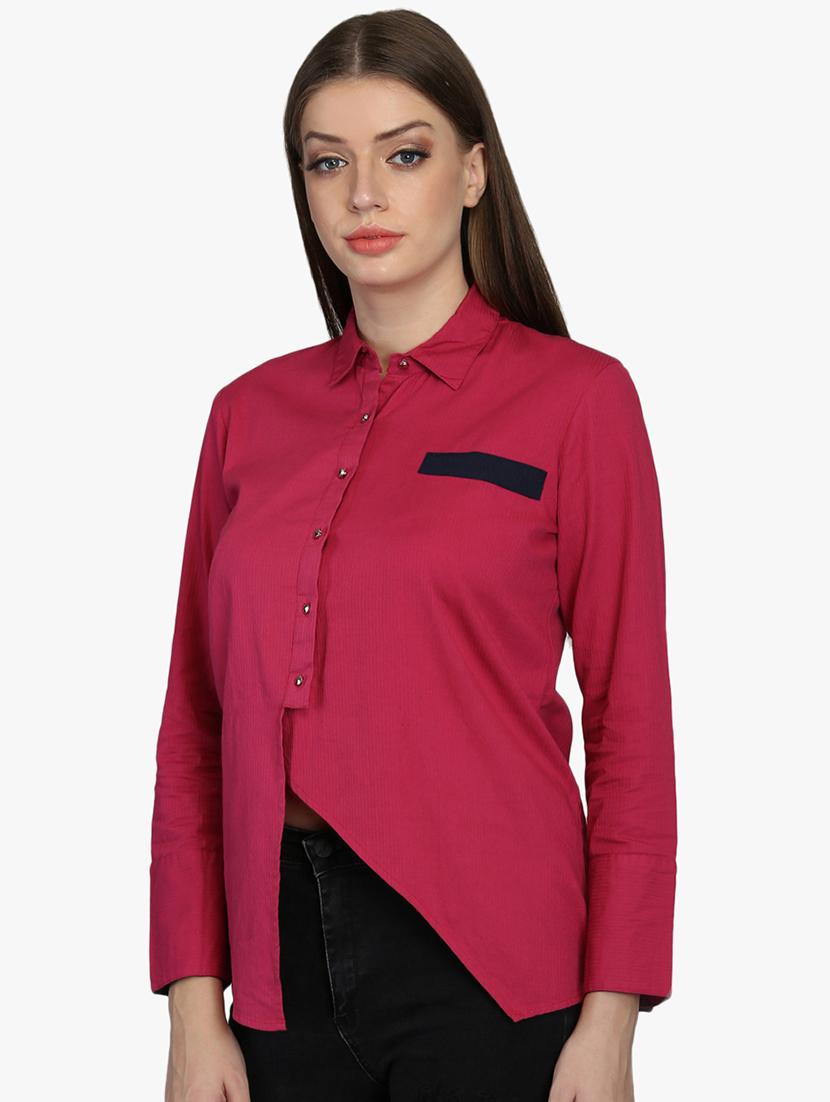 contrast detail asymmetric shirt - 16705134 - Zoom Image - 2