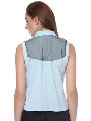 mesh panel sleeveless shirt - 16705170 - Standard Image - 3