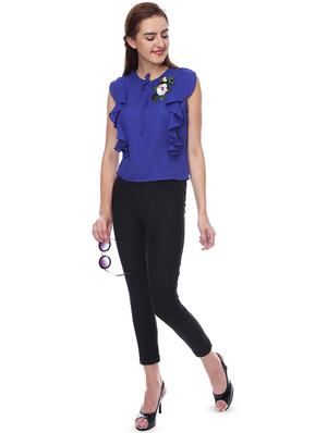 tie up neck frill detail top - 16705174 - Standard Image - 4