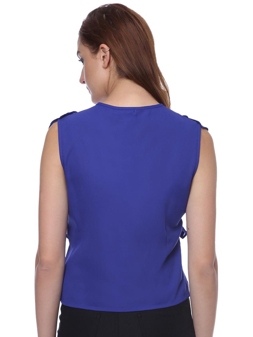 tie up neck frill detail top - 16705174 - Zoom Image - 3