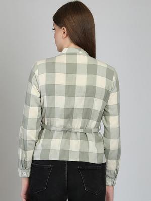 tie front checkered top - 16705198 - Standard Image - 3