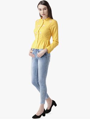 mandarin neck embroidered shirt - 16705262 - Standard Image - 4