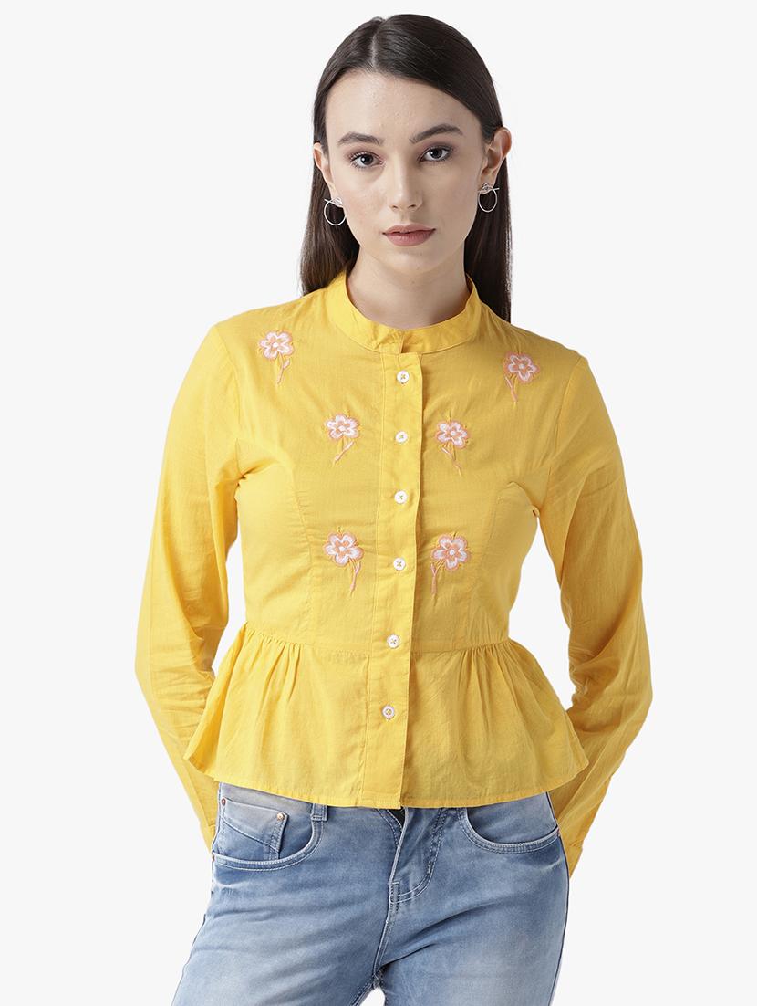 mandarin neck embroidered shirt - 16705262 - Zoom Image - 1