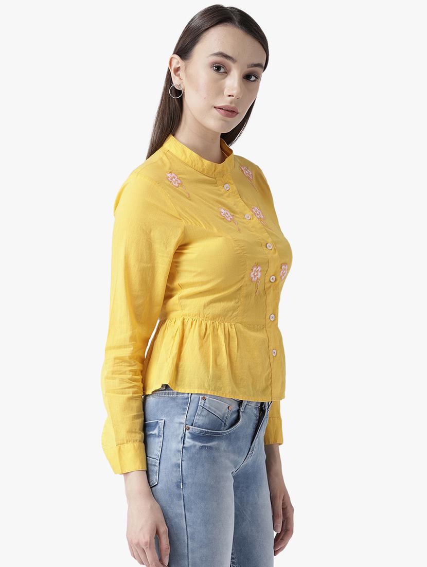 mandarin neck embroidered shirt - 16705262 - Zoom Image - 2