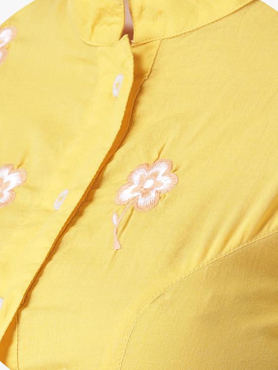 mandarin neck embroidered shirt - 16705262 - Zoom Image - 5
