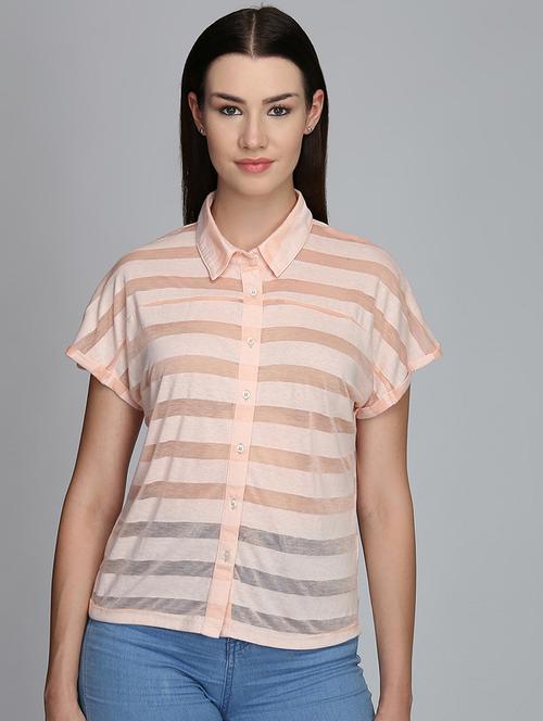 short sleeved striped shirt - 16705274 - Standard Image - 1