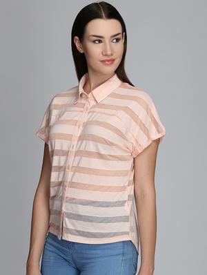 short sleeved striped shirt - 16705274 - Standard Image - 2