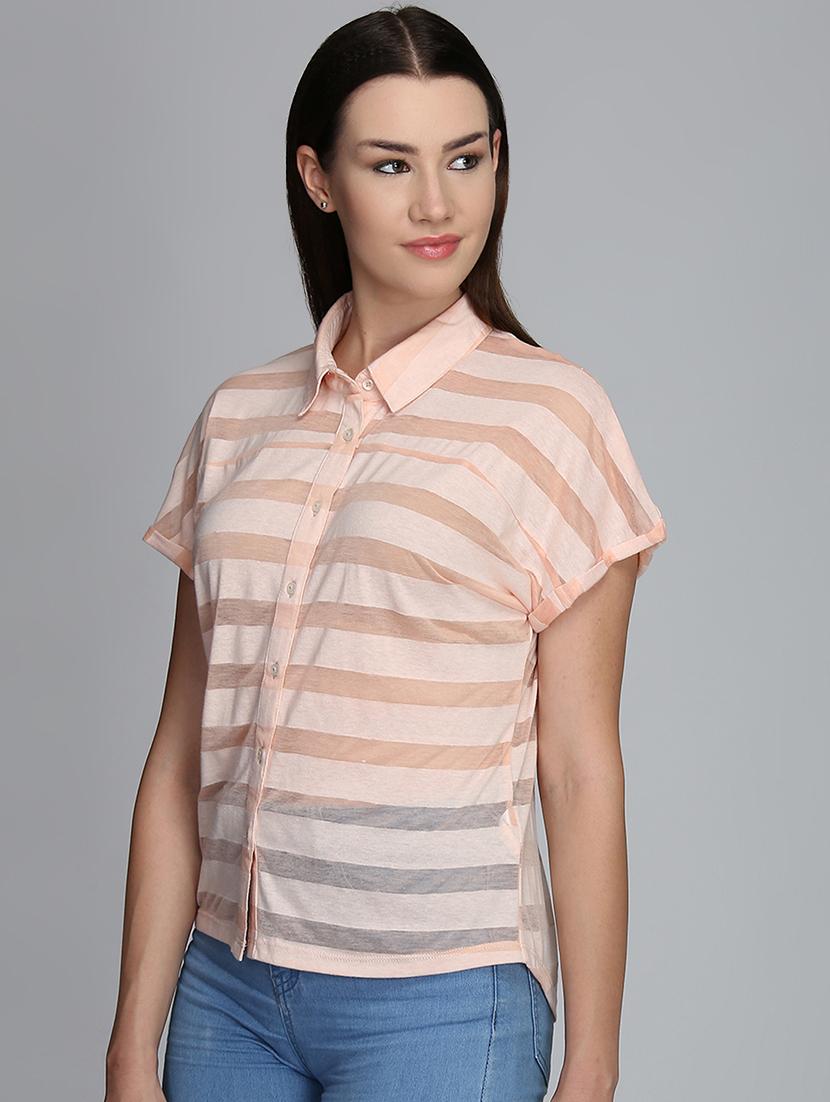 short sleeved striped shirt - 16705274 - Zoom Image - 2
