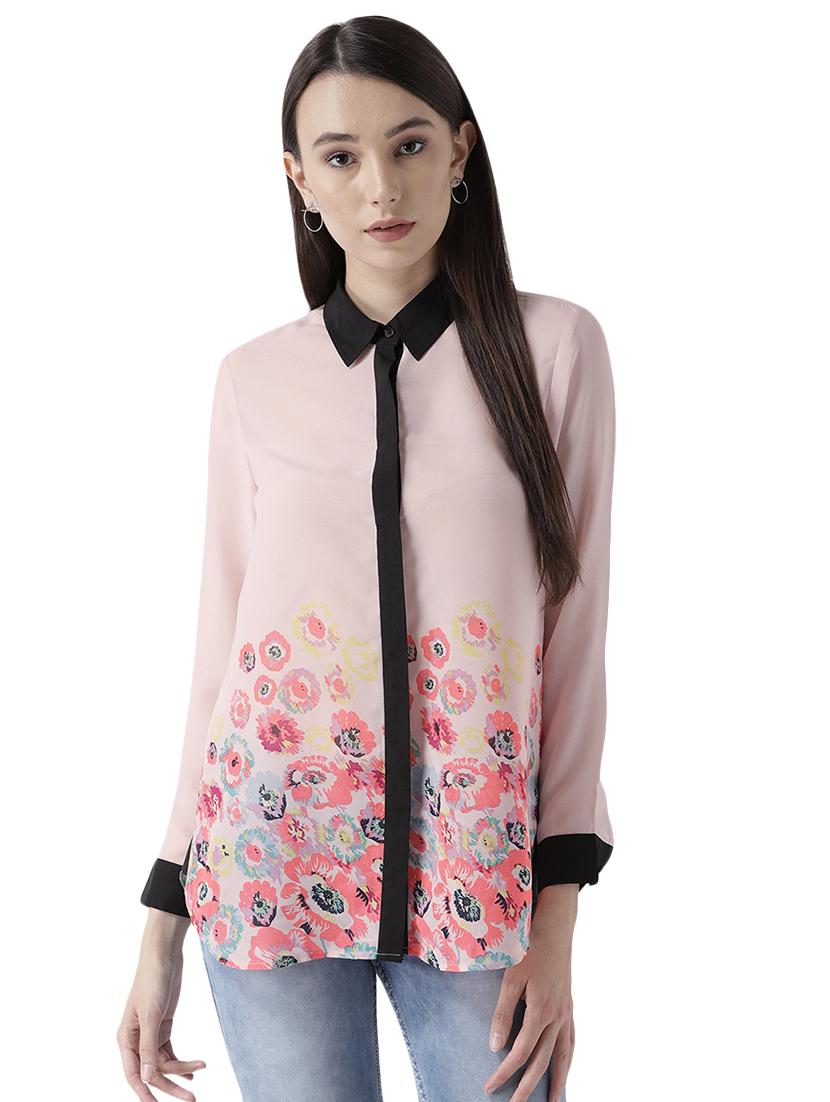 contrast concealed placket shirt - 16705278 - Zoom Image - 1