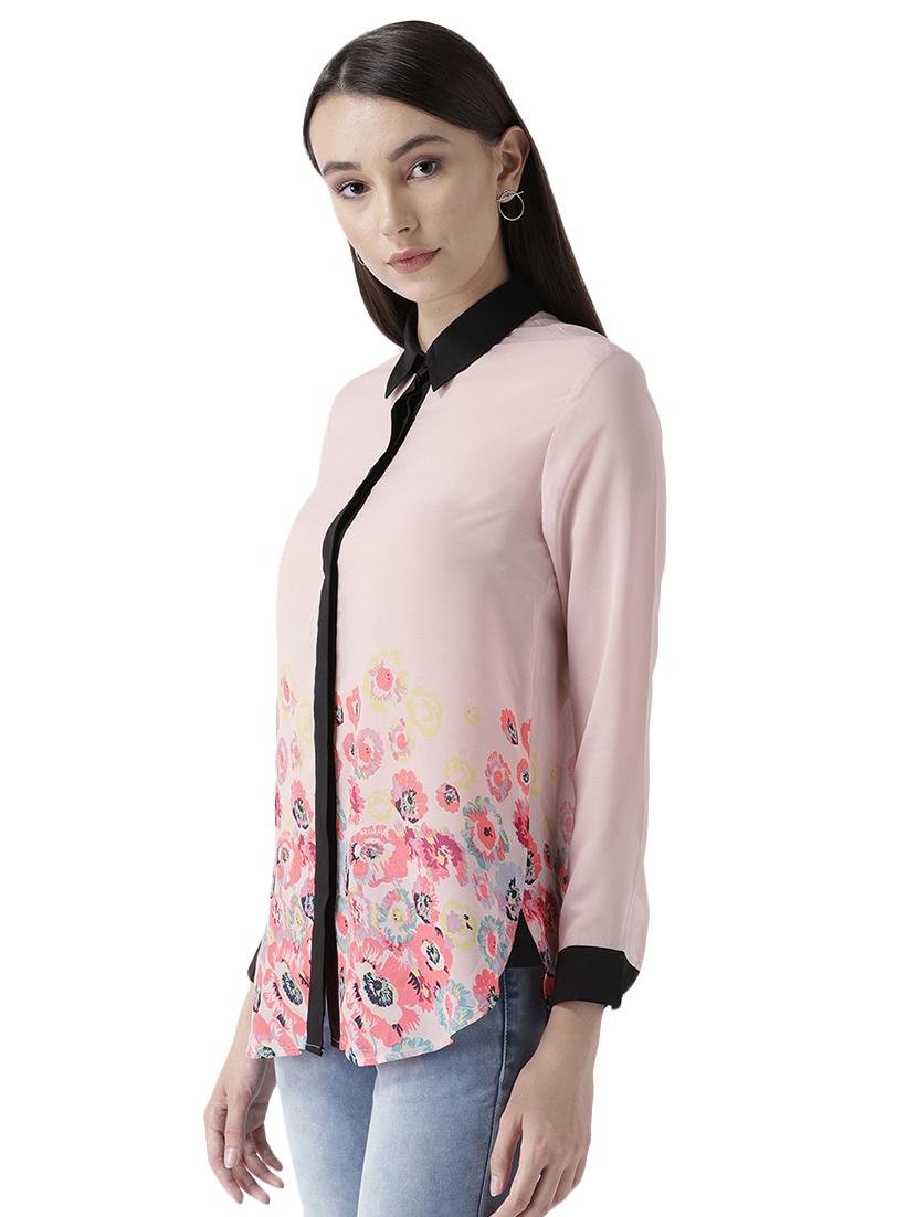 contrast concealed placket shirt - 16705278 - Zoom Image - 2