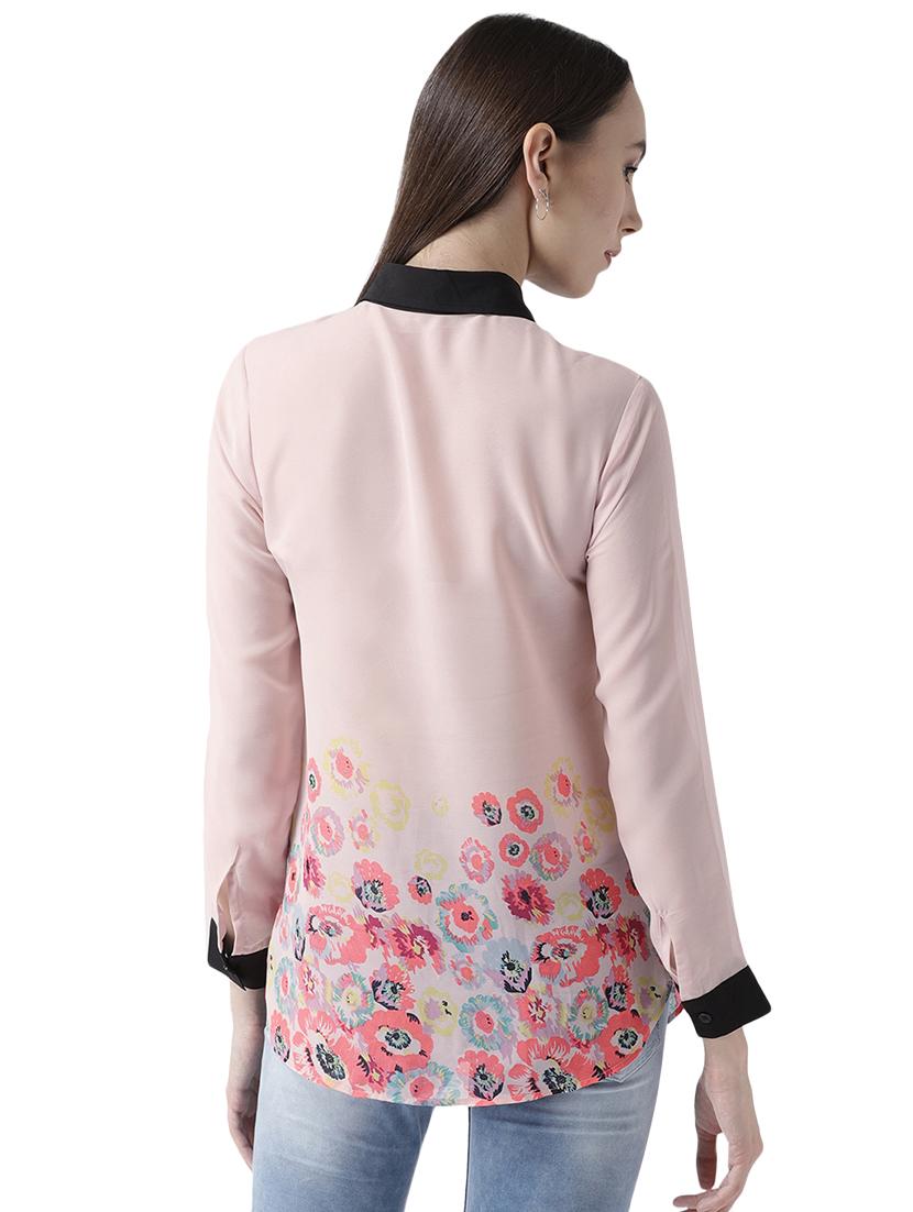 contrast concealed placket shirt - 16705278 - Zoom Image - 3