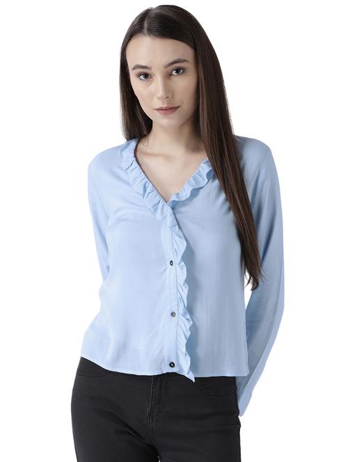 frill detail long sleeved shirt - 16705306 - Standard Image - 1