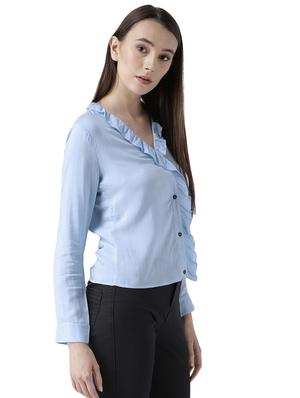 frill detail long sleeved shirt - 16705306 - Standard Image - 2