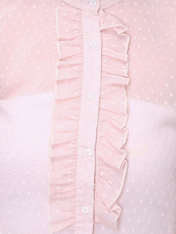 mandarin neck frill detail dobby shirt - 16705366 - Zoom Image - 5