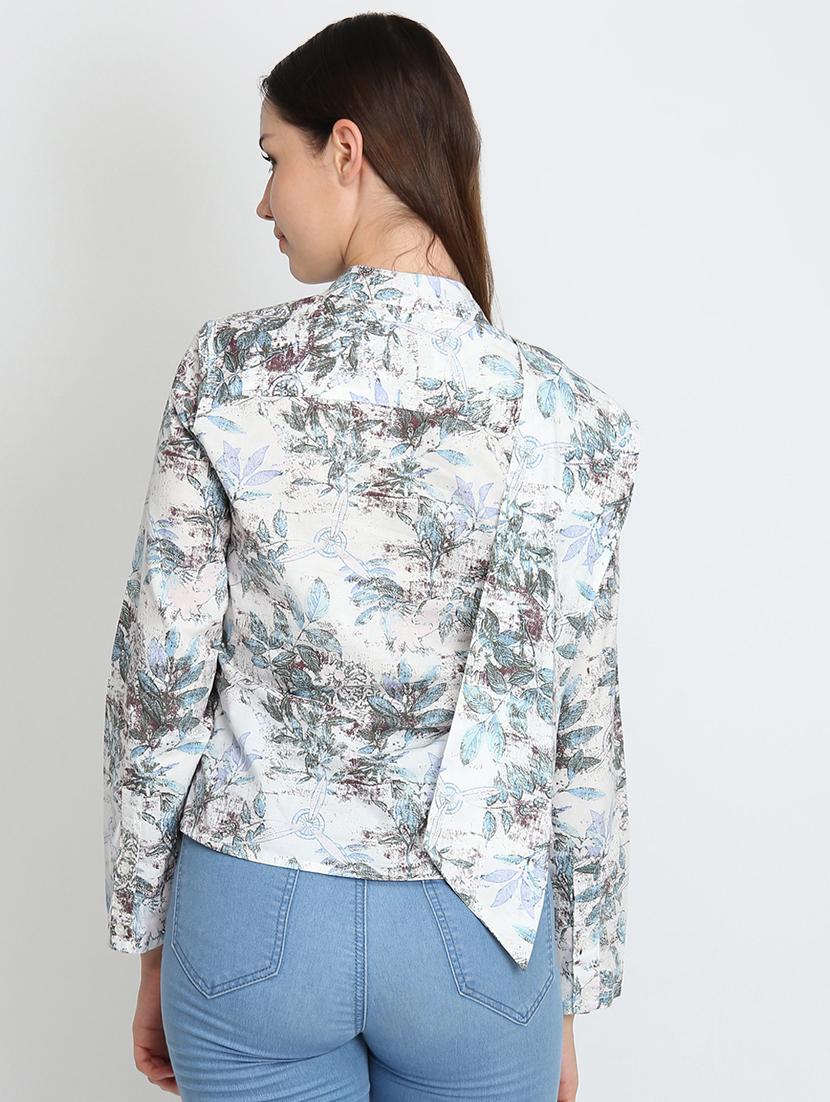 mandarin neck printed shirt - 16705374 - Zoom Image - 3