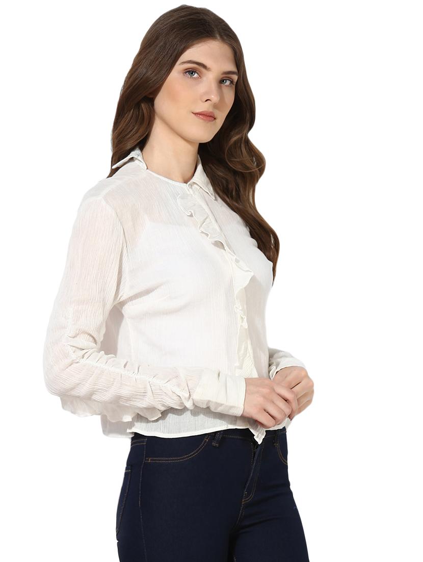 frill detail long sleeved shirt - 16705403 - Zoom Image - 2