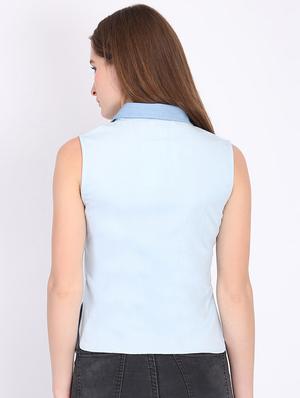 color block sleeveless shirt - 16705443 - Standard Image - 3