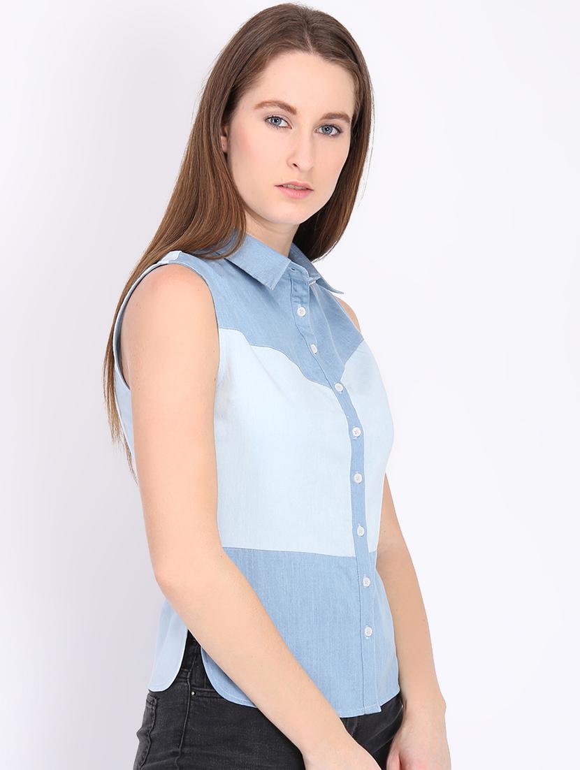 color block sleeveless shirt - 16705443 - Zoom Image - 2