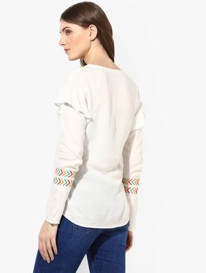 embroidered detail long sleeved top - 16705455 - Standard Image - 3