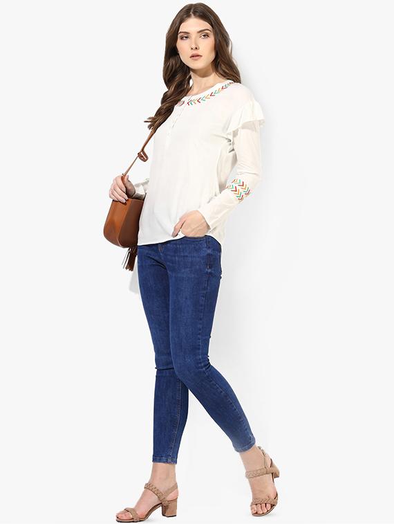 embroidered detail long sleeved top - 16705455 - Zoom Image - 4