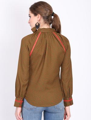 tie up neck contrast piped top - 16705459 - Standard Image - 3