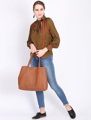 tie up neck contrast piped top - 16705459 - Standard Image - 4