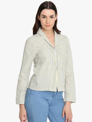 smocked detail striped shirt - 16705463 - Standard Image - 2
