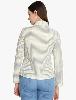 smocked detail striped shirt - 16705463 - Standard Image - 3