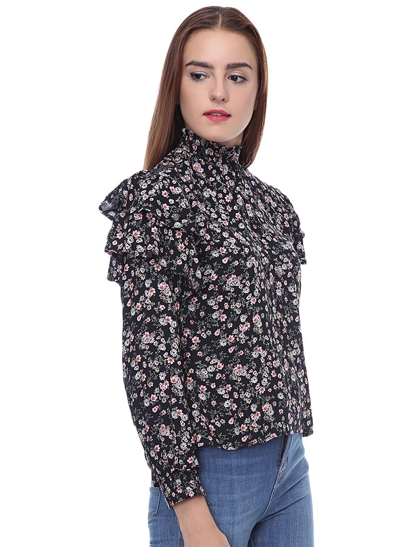 turtle neck floral top - 16705495 - Zoom Image - 2