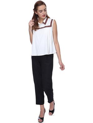 shirt collar lace detail top - 16705511 - Standard Image - 4