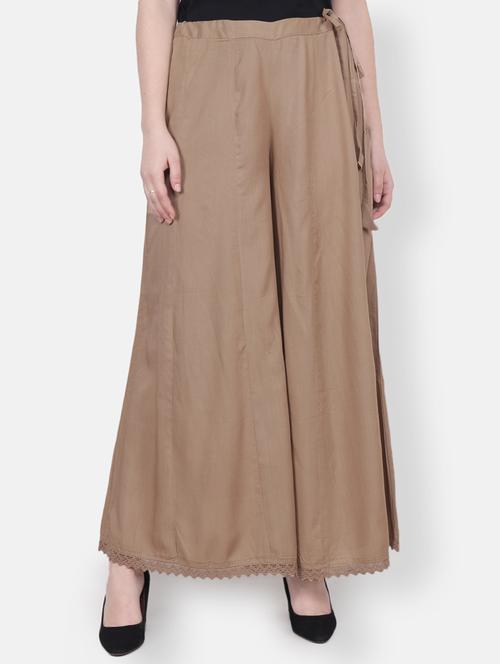 side tie up flared palazzo - 16705534 - Standard Image - 1
