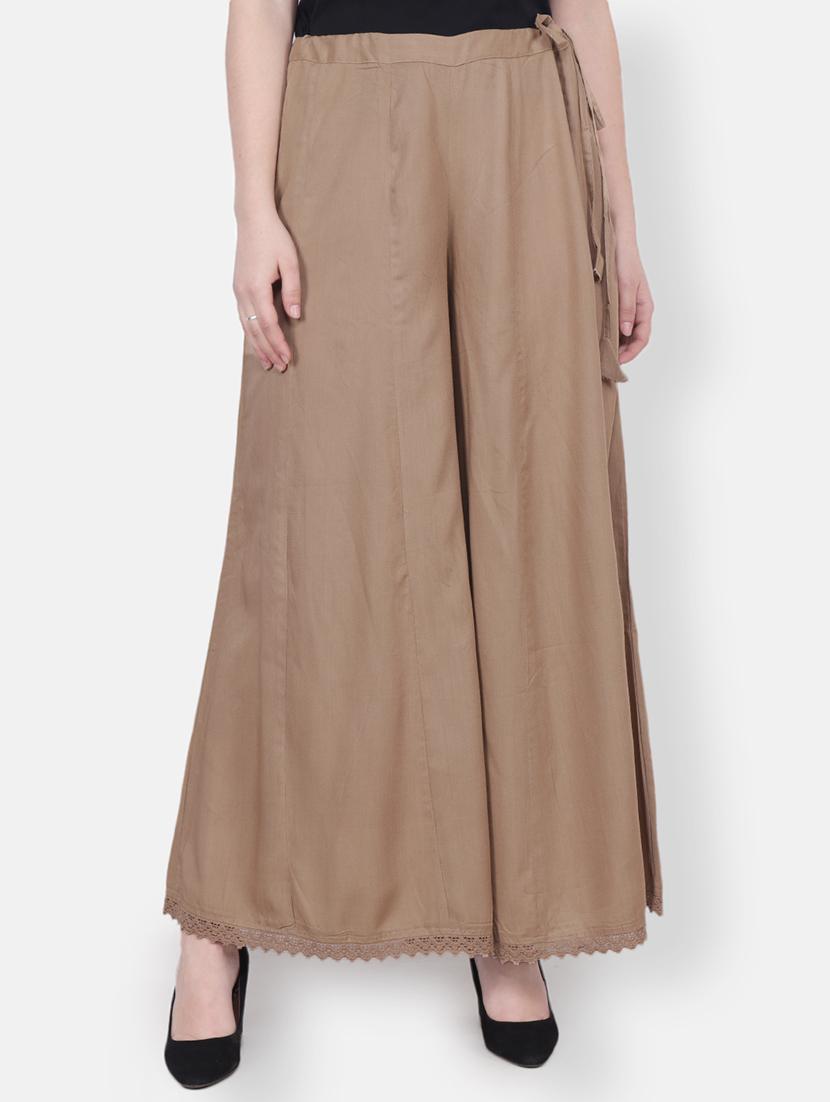 side tie up flared palazzo - 16705534 - Zoom Image - 1