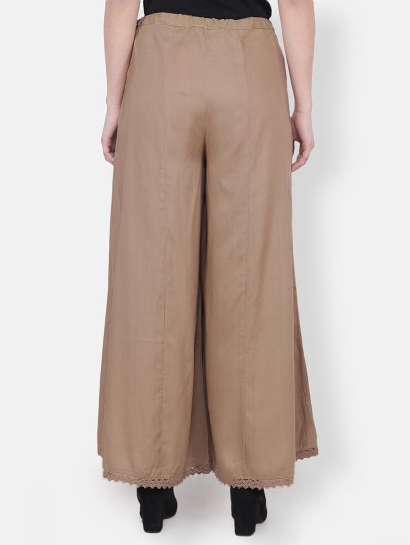 side tie up flared palazzo - 16705534 - Zoom Image - 3