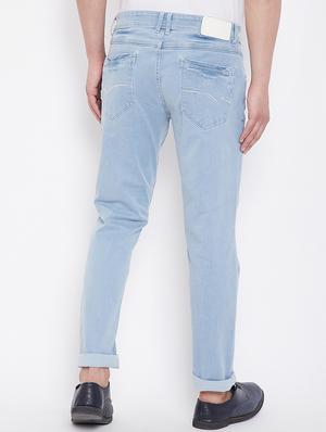 light blue solid plain jeans - 16706015 - Standard Image - 3