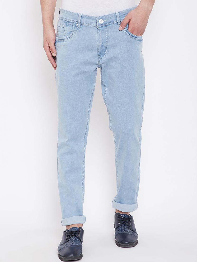 light blue solid plain jeans - 16706015 - Zoom Image - 1