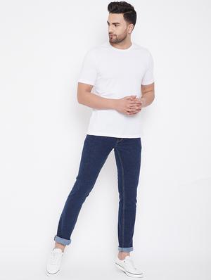 blue solid plain jeans - 16706016 - Standard Image - 4