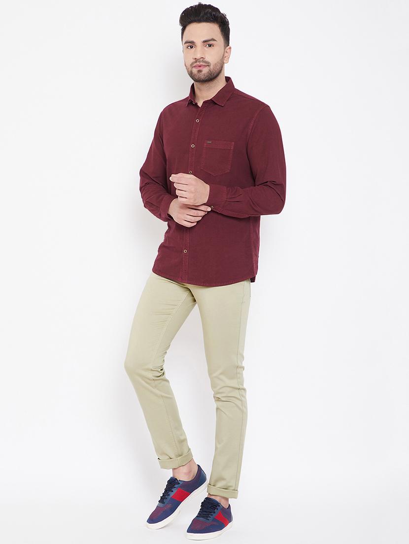 green solid chinos - 16706038 - Zoom Image - 4
