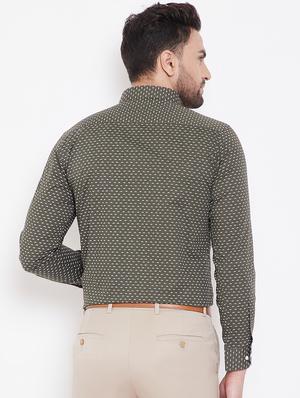 green printed formal shirt - 16706041 - Standard Image - 3