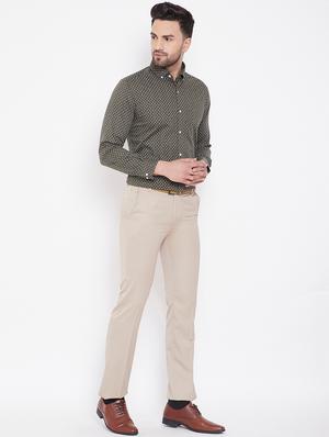 green printed formal shirt - 16706041 - Standard Image - 4