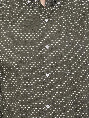 green printed formal shirt - 16706041 - Standard Image - 5