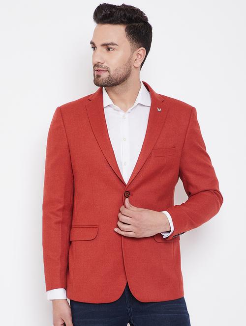 red solid single breasted casual blazer - 16706062 - Very Small Image - 1