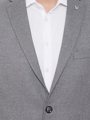 grey solid single breasted casual blazer - 16706064 - Standard Image - 5