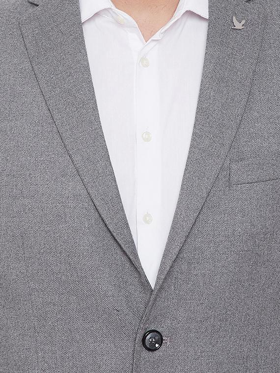 grey solid single breasted casual blazer - 16706064 - Zoom Image - 5