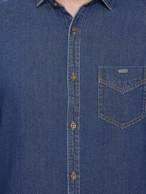 blue denim casual shirt - 16706069 - Standard Image - 5