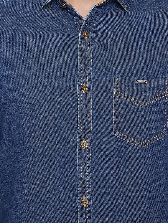blue denim casual shirt - 16706069 - Zoom Image - 5