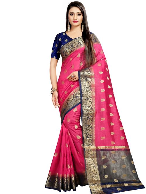 self design kanjivaram saree with blouse - 16706080 - Standard Image - 1