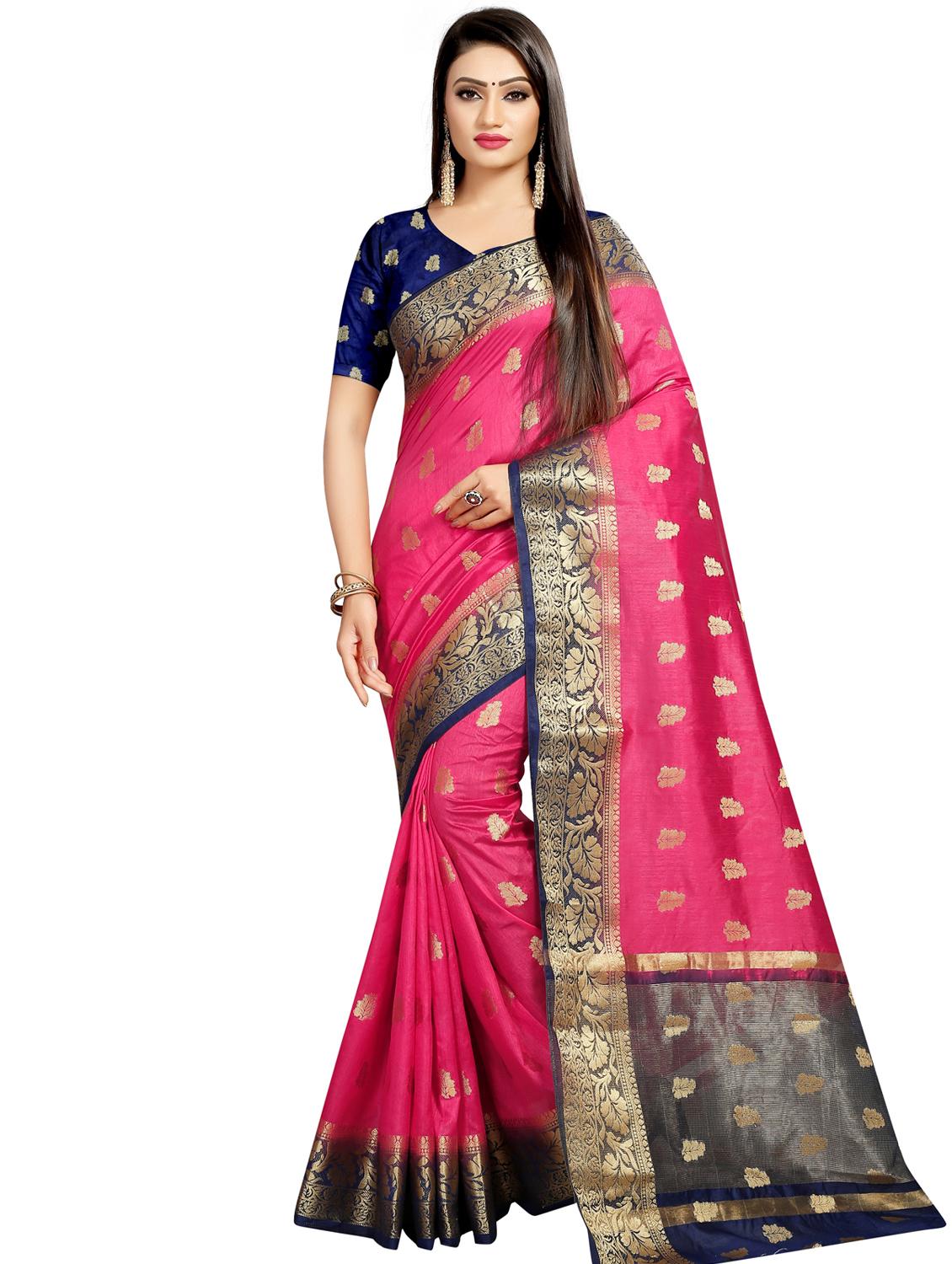 self design kanjivaram saree with blouse - 16706080 - Zoom Image - 1