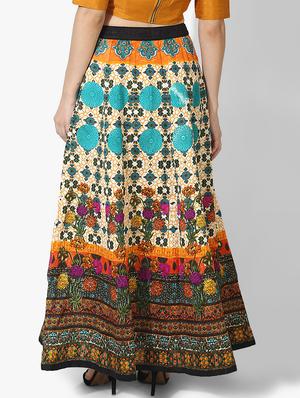 floral silk blend flared skirt - 16706150 - Standard Image - 3
